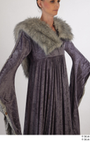  Photos Woman in Historical Dress 27 16th century Grey dress with fur coat Historical Clothing upper body 0007.jpg